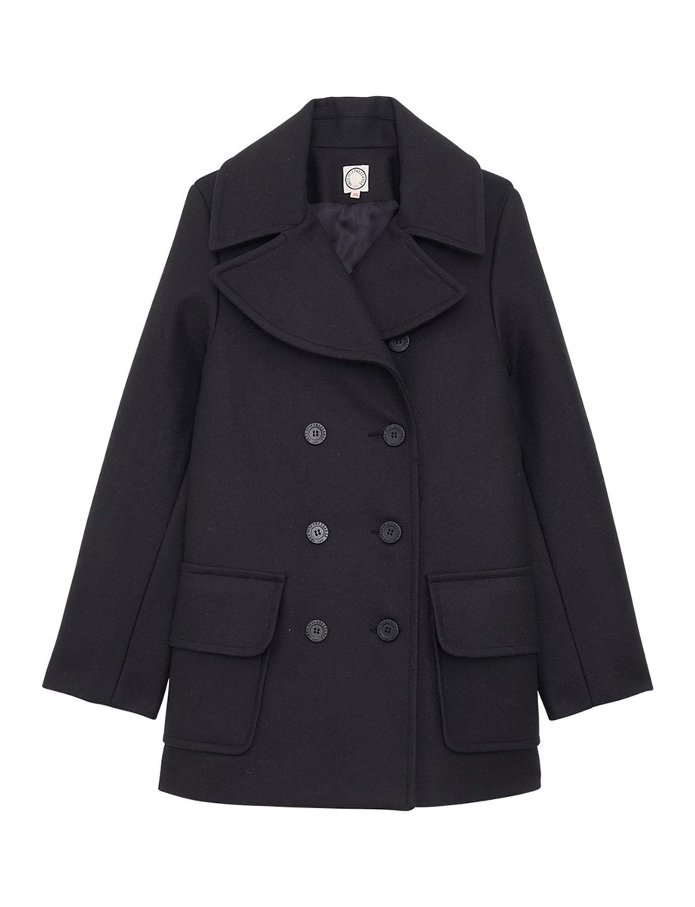 Lightweight navy blue Séraphine coat, made in France