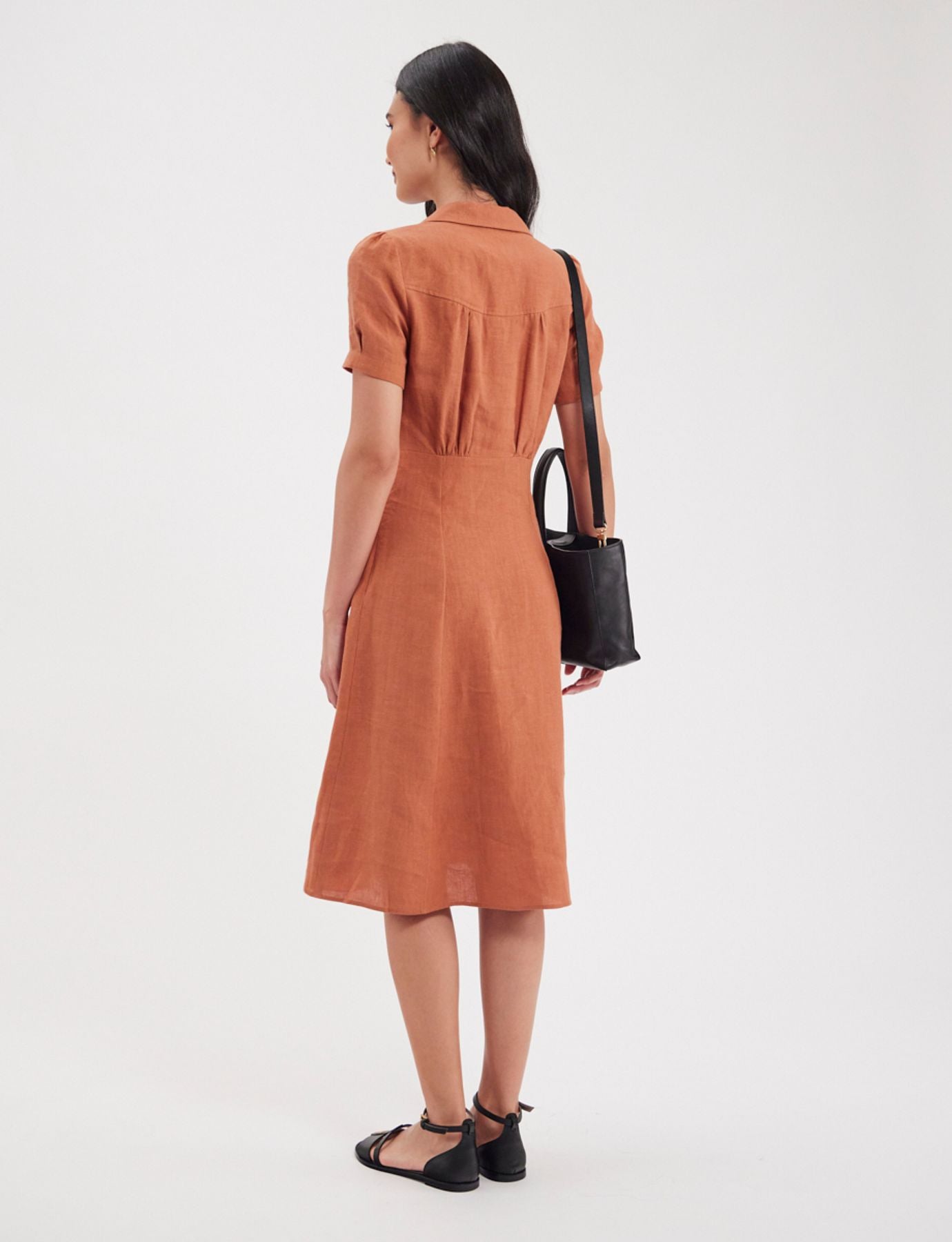 Vestido Angele Lino Caramelo