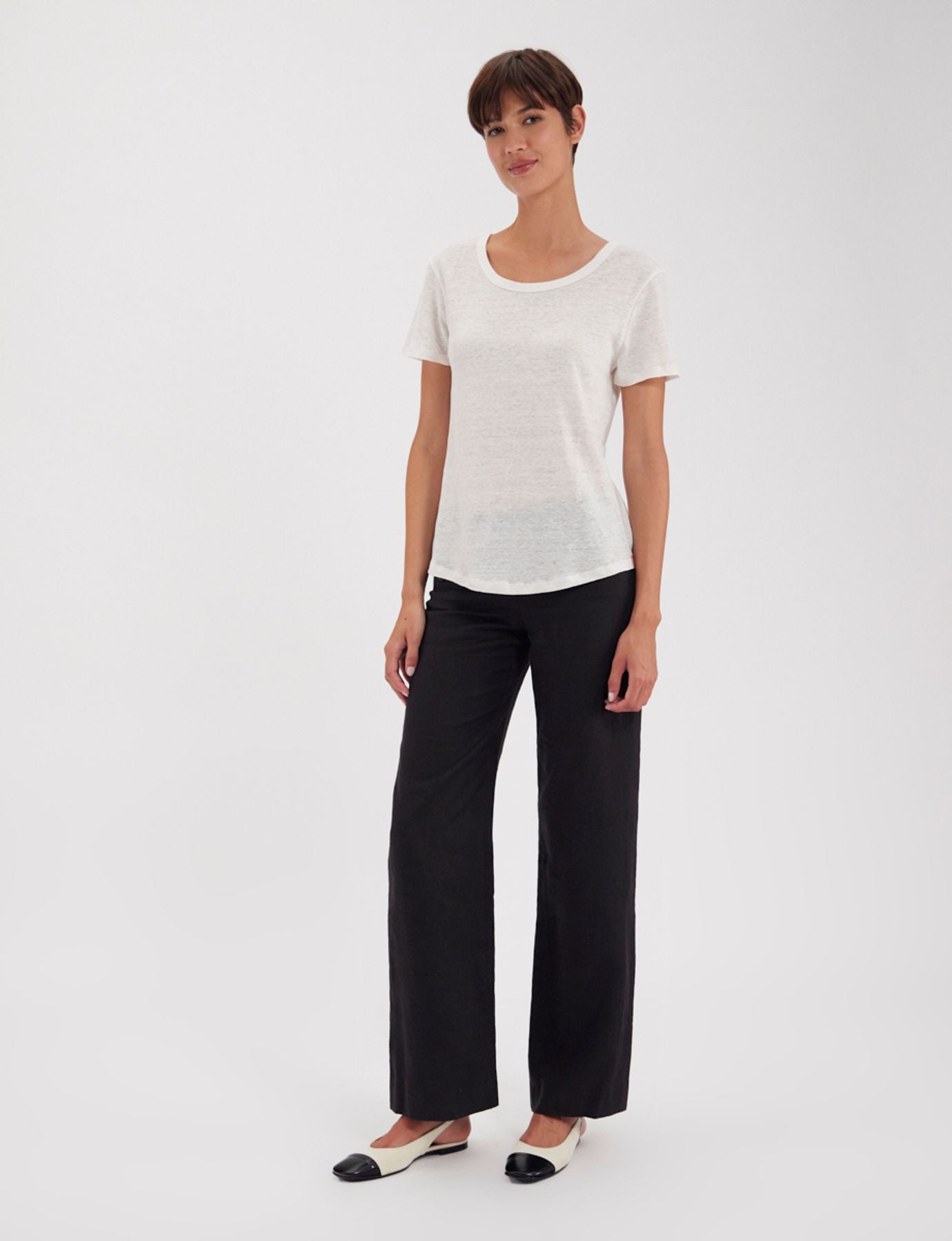 Lison ecru linen tee shirt