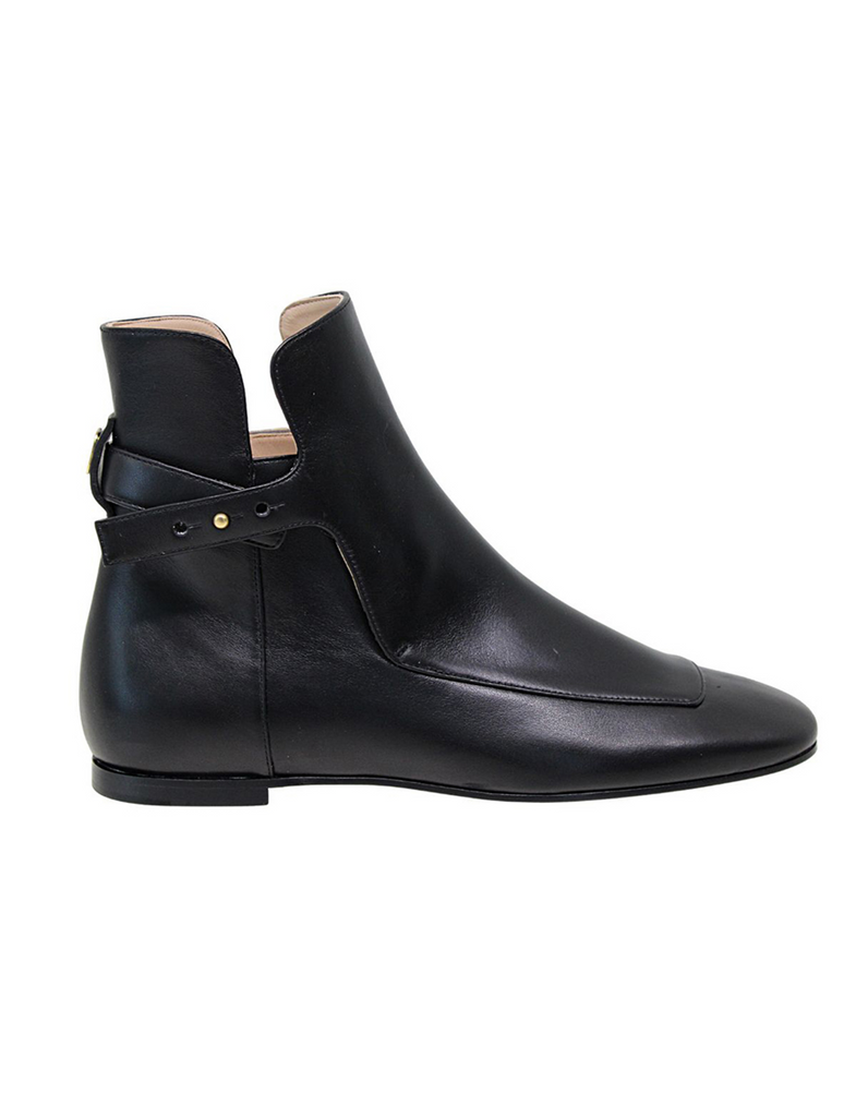 Flat black leather boots - Ines de la Fressange Paris