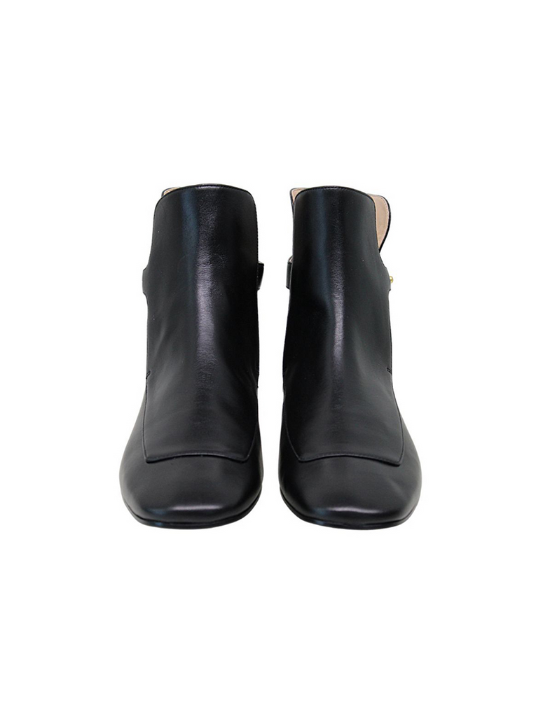 Flat black leather boots - Ines de la Fressange Paris