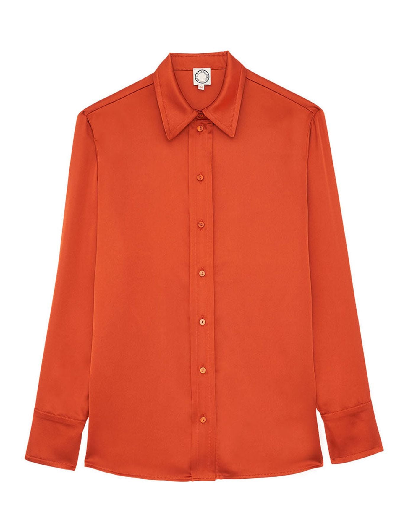 mens orange silk shirt