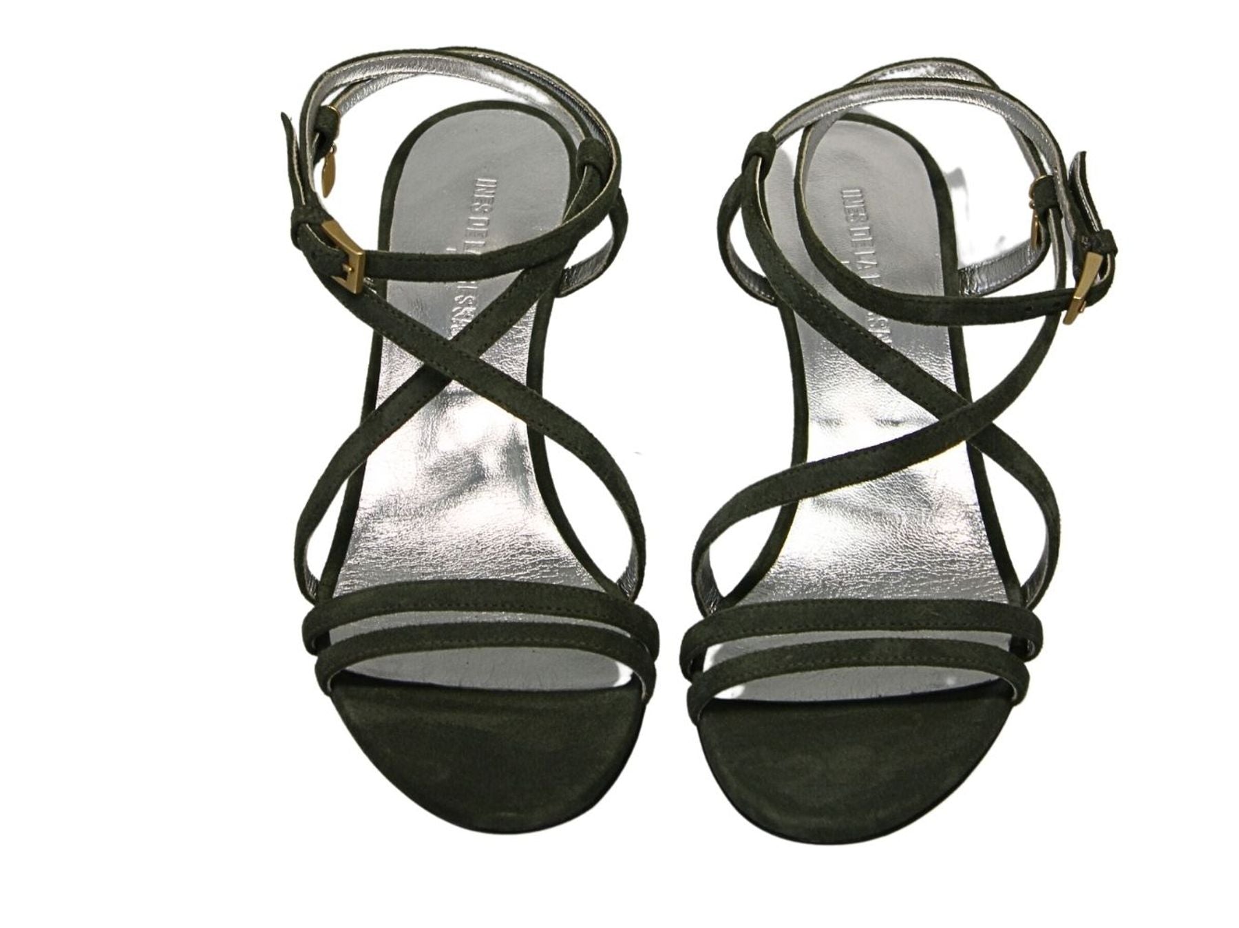 Sandalias de piel verde oliva