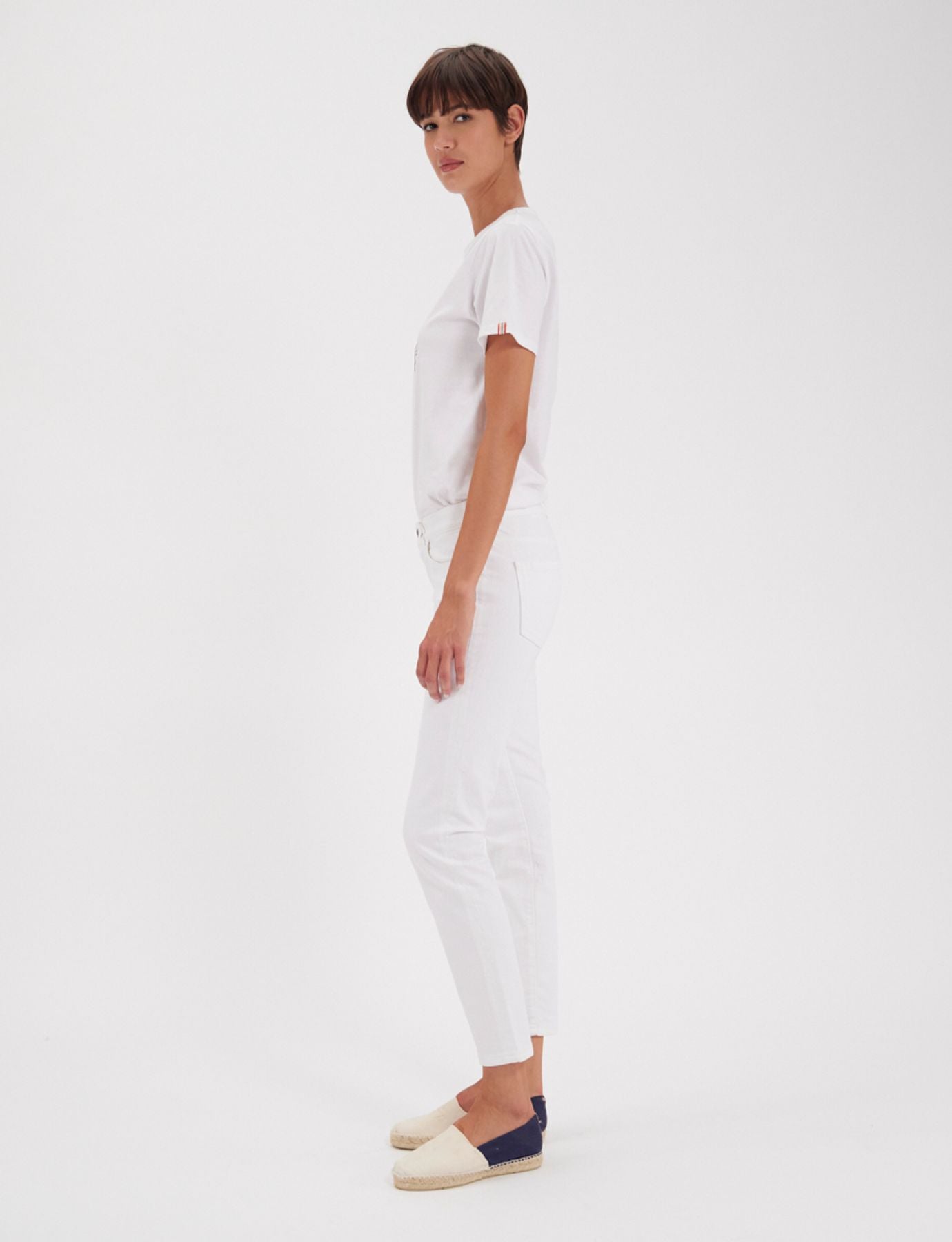 Bamboo slim fit white cotton jeans x Notify