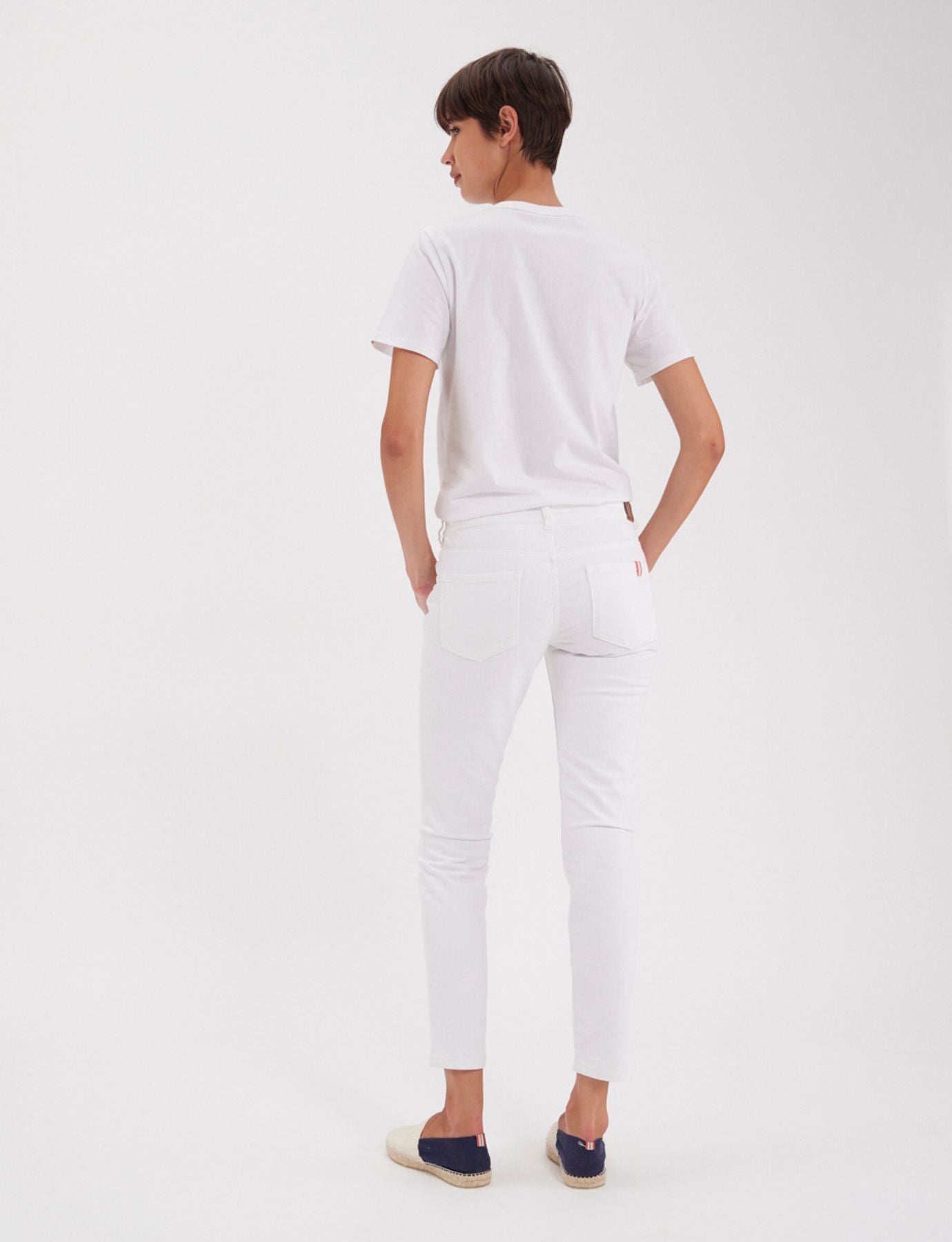 Bamboo slim fit white cotton jeans x Notify