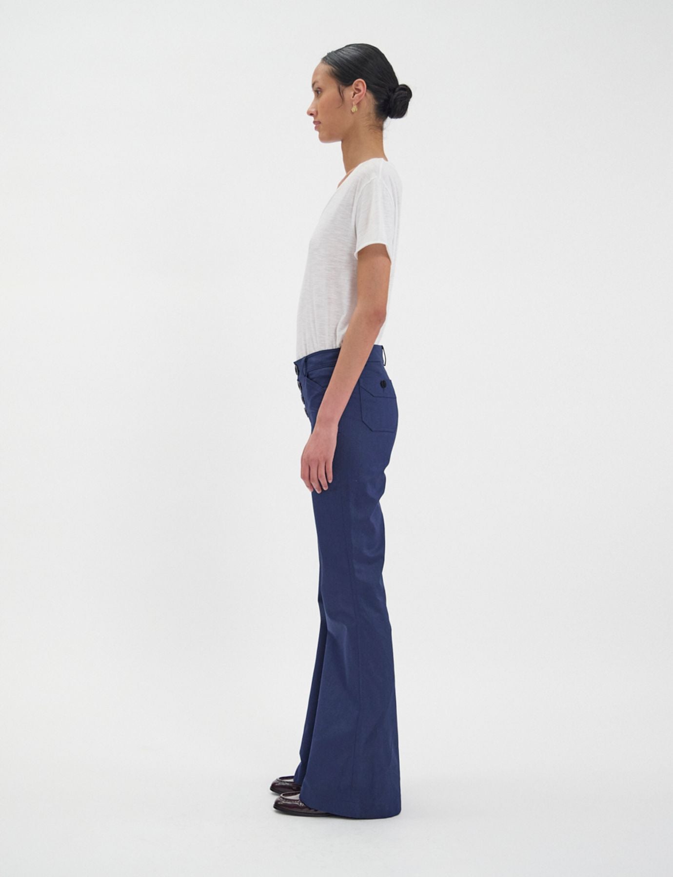 Pantalón Charlotte de algodón azul marino