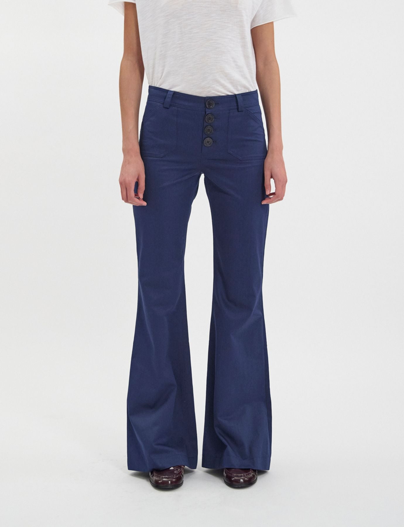Pantalón Charlotte de algodón azul marino