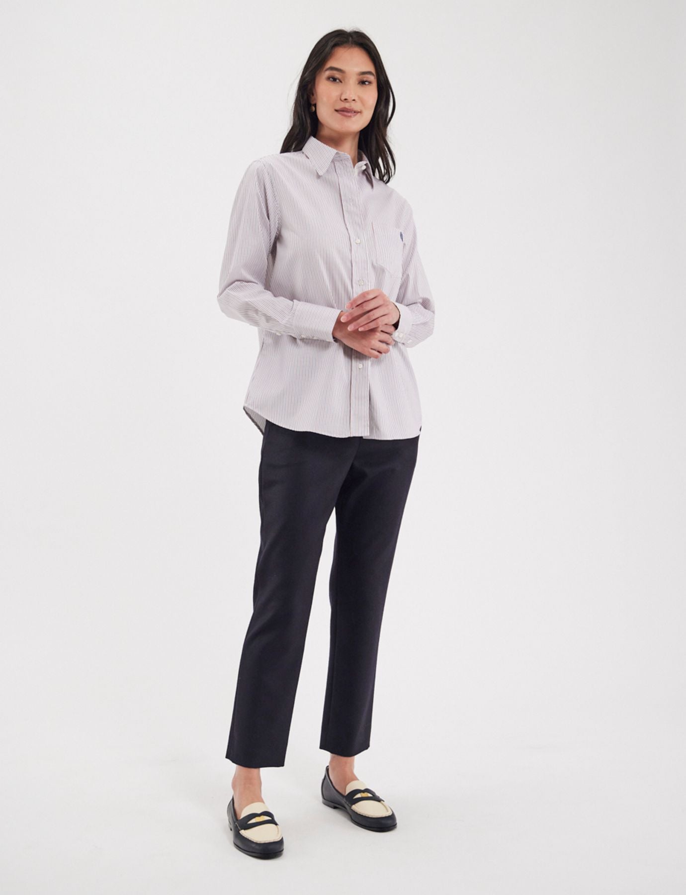 Maureen blue-white-red shirt
