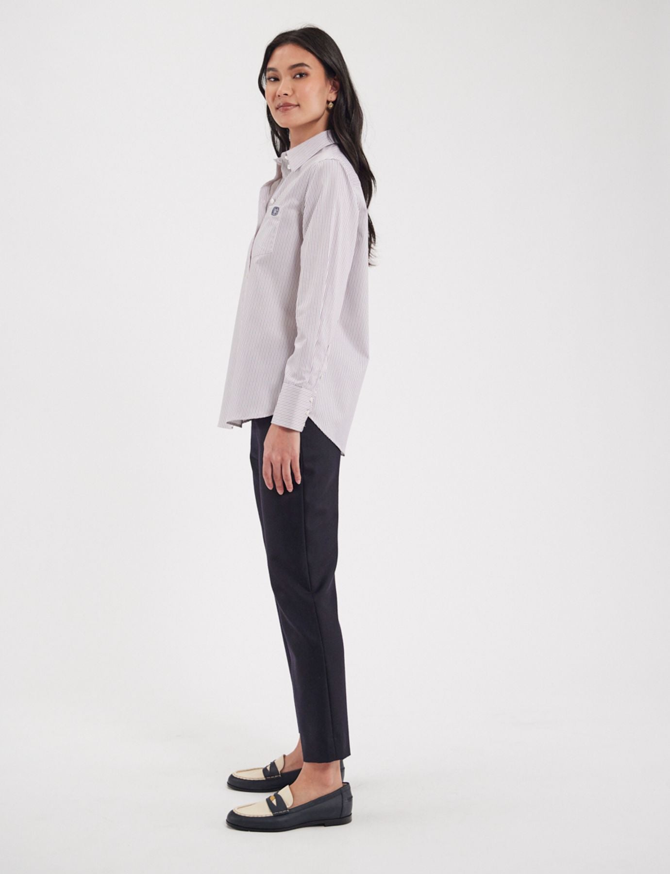 Maureen blue-white-red shirt