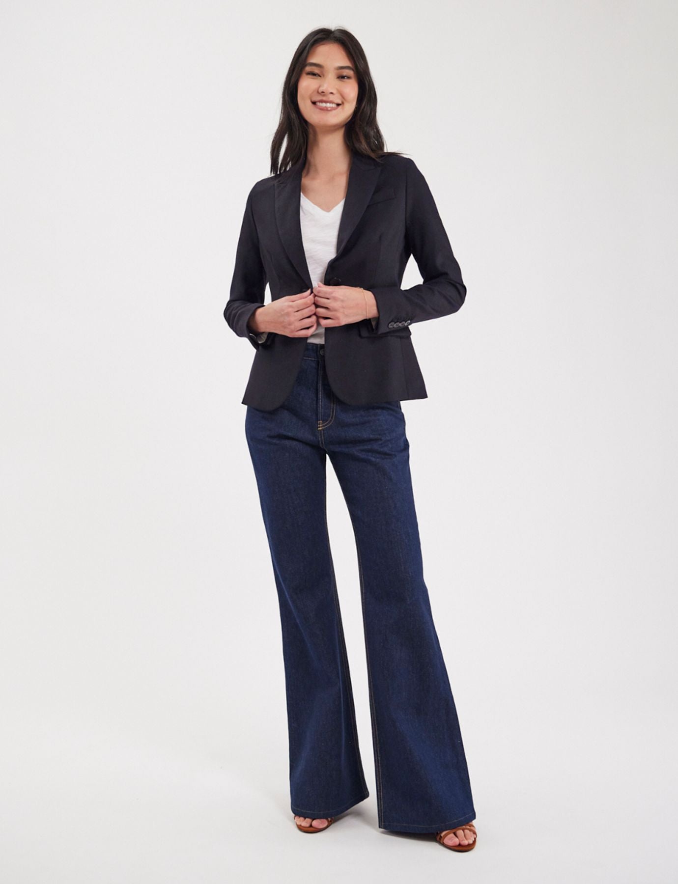 Nicoletta jacket in navy blue wool