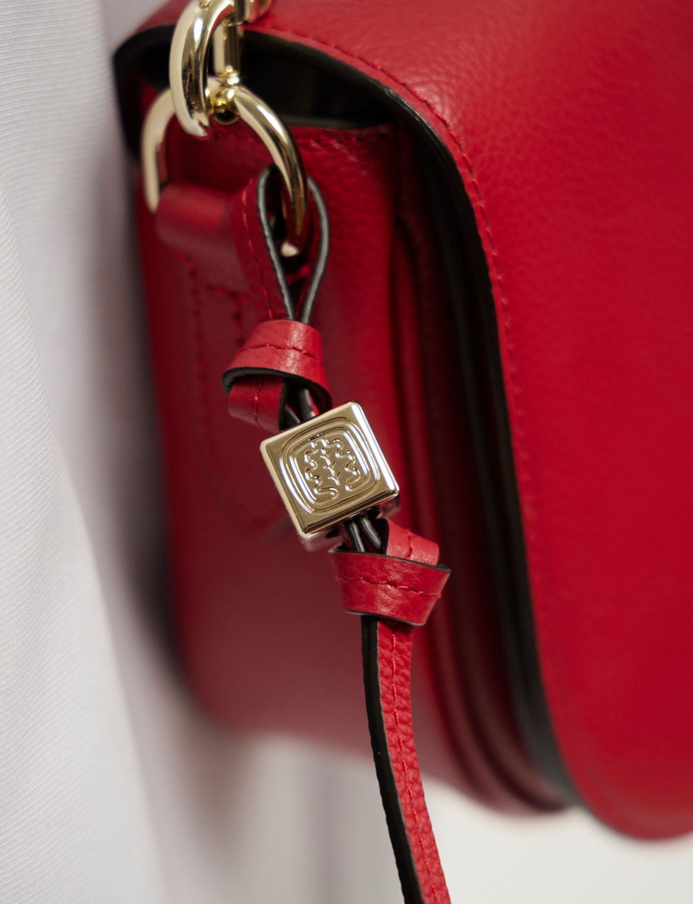 Ines x Le Tanneur small red shoulder bag
